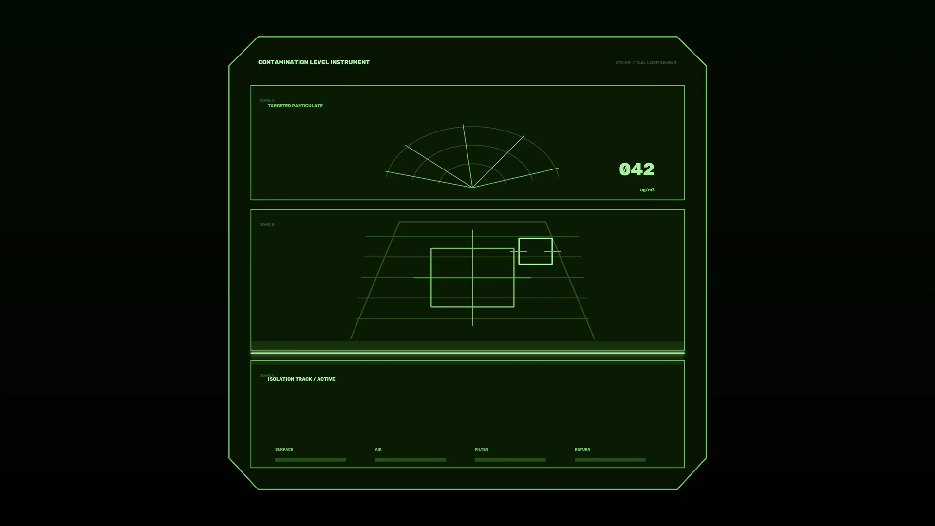 Green contamination instrument interface — free 3840x2160 4K wallpaper image