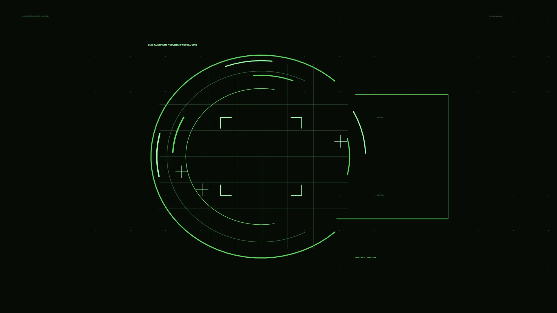 Neon green targeting geometry on black — free 3840x2160 4K wallpaper image