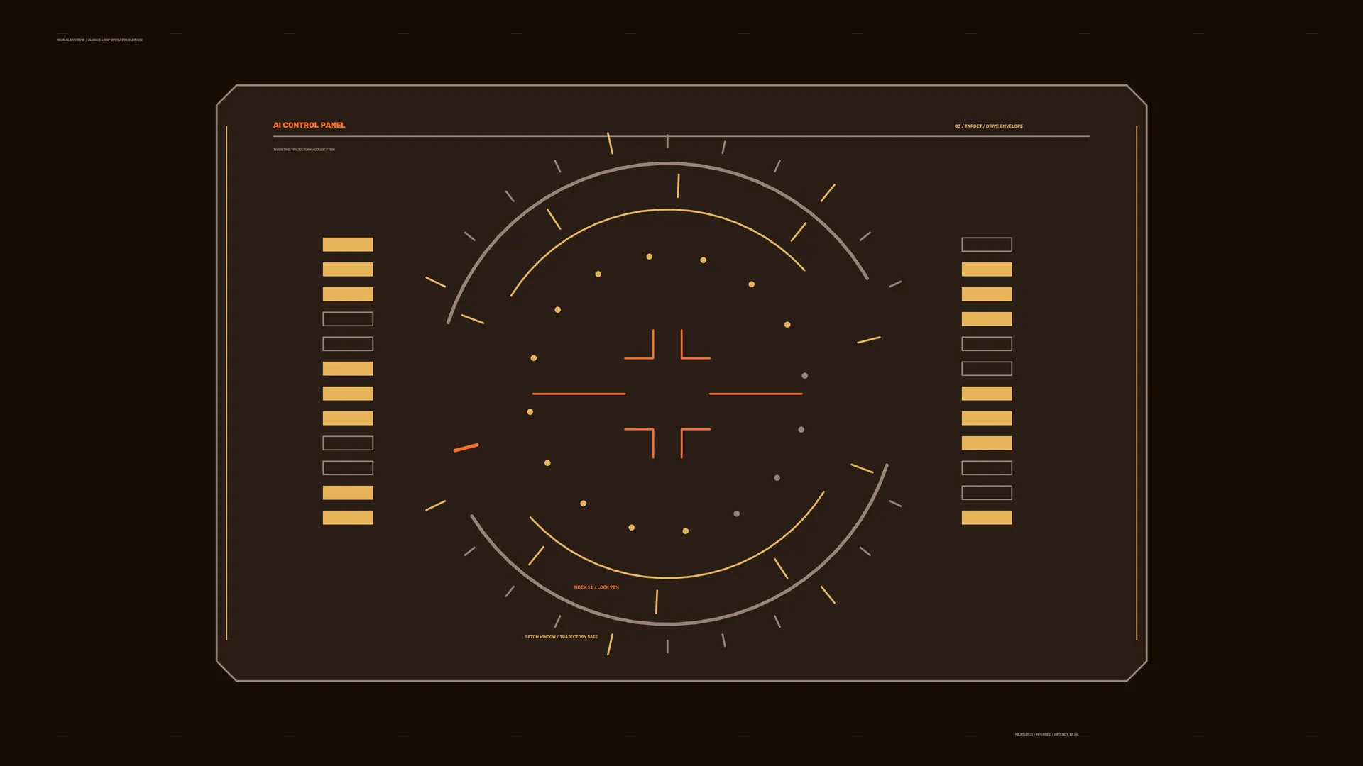 Amber Orbital Control Panel Interface — free 3840x2160 4K wallpaper image