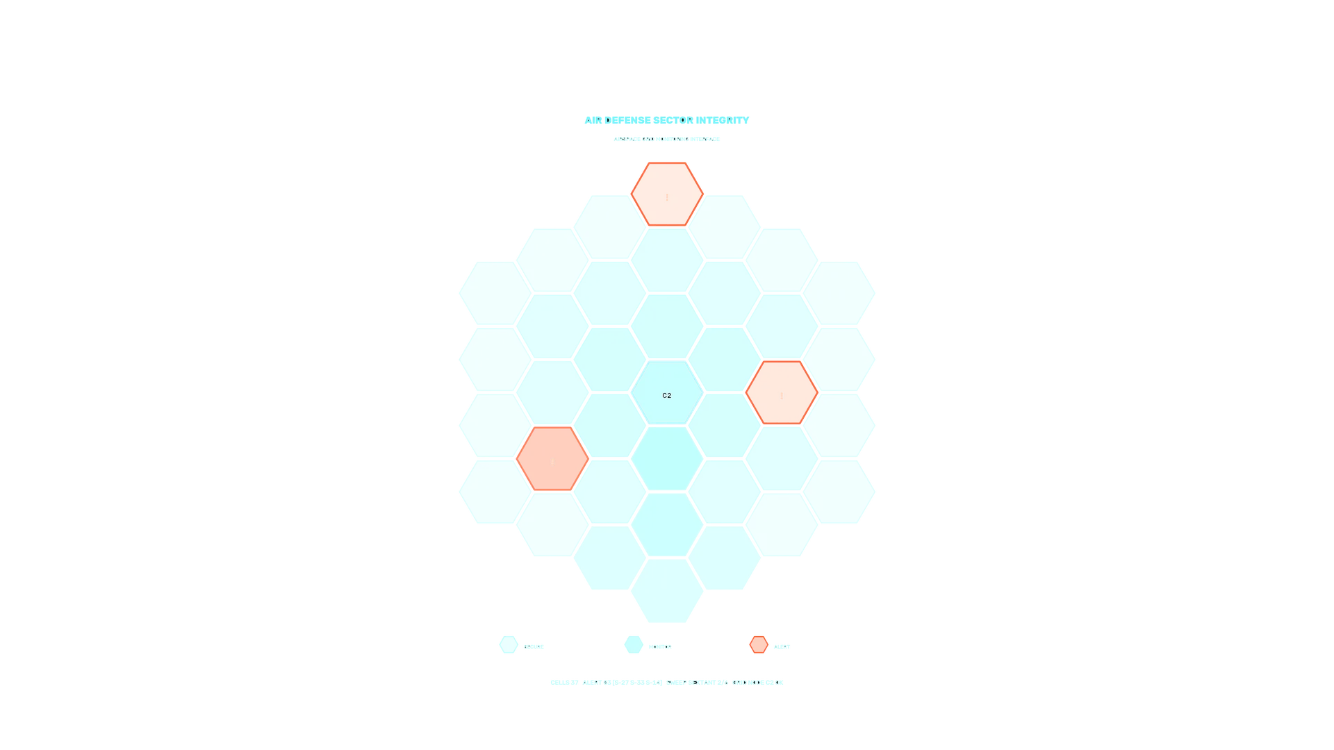 Air defense hexagonal sector integrity display — free 3840x2160 4K wallpaper image