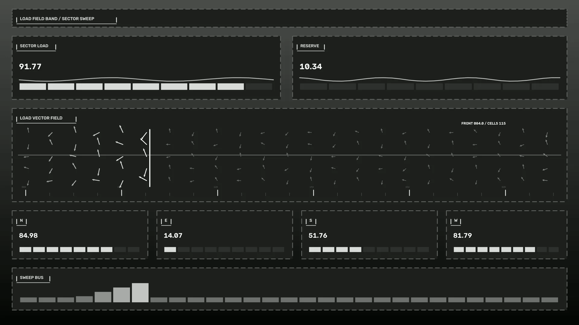 Monochrome load field vector dashboard — free 3840x2160 4K wallpaper image
