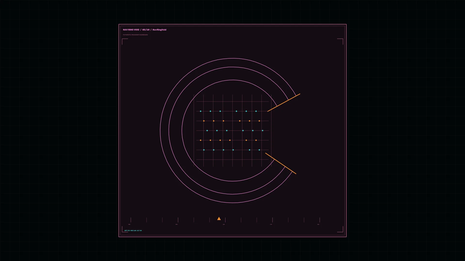 Magenta radar grid on a dark technical panel — free 3840x2160 4K wallpaper image