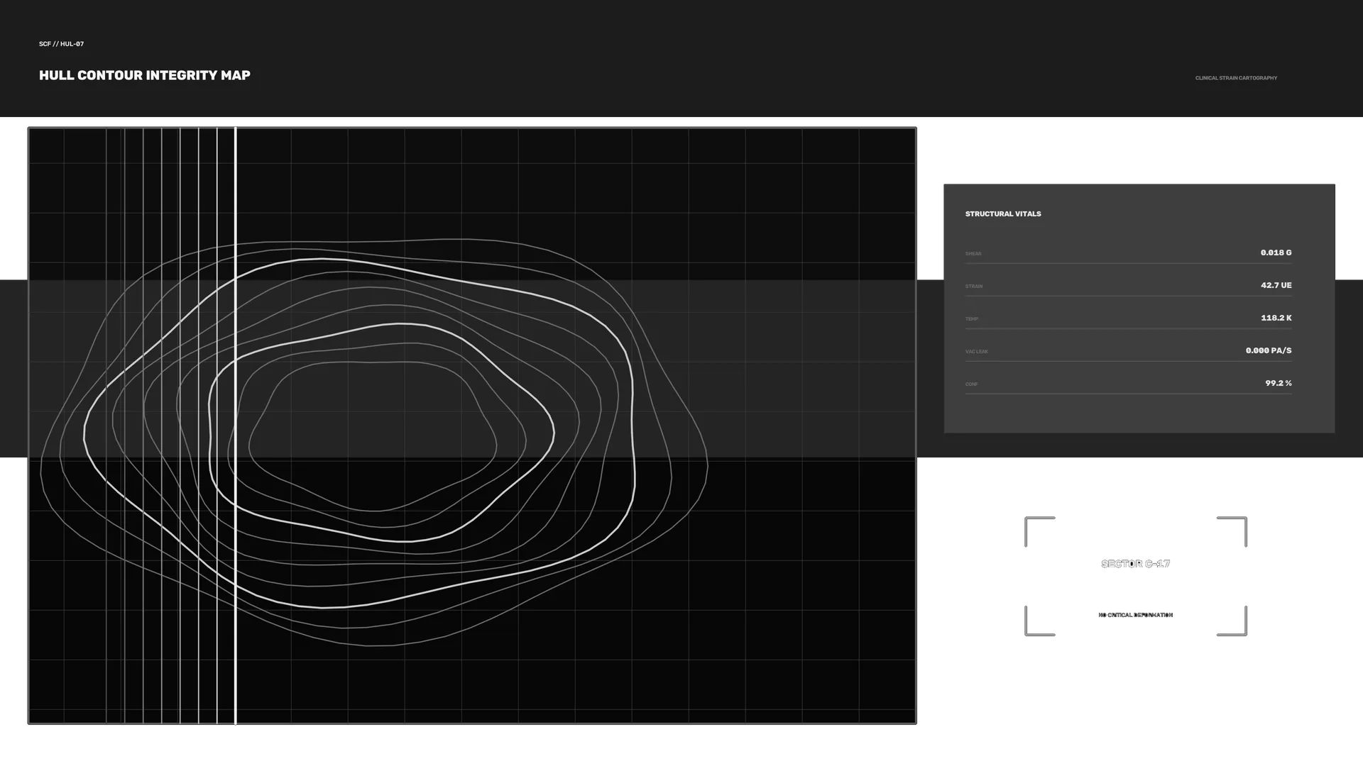 Monochrome hull contour integrity map — free 3840x2160 4K wallpaper image