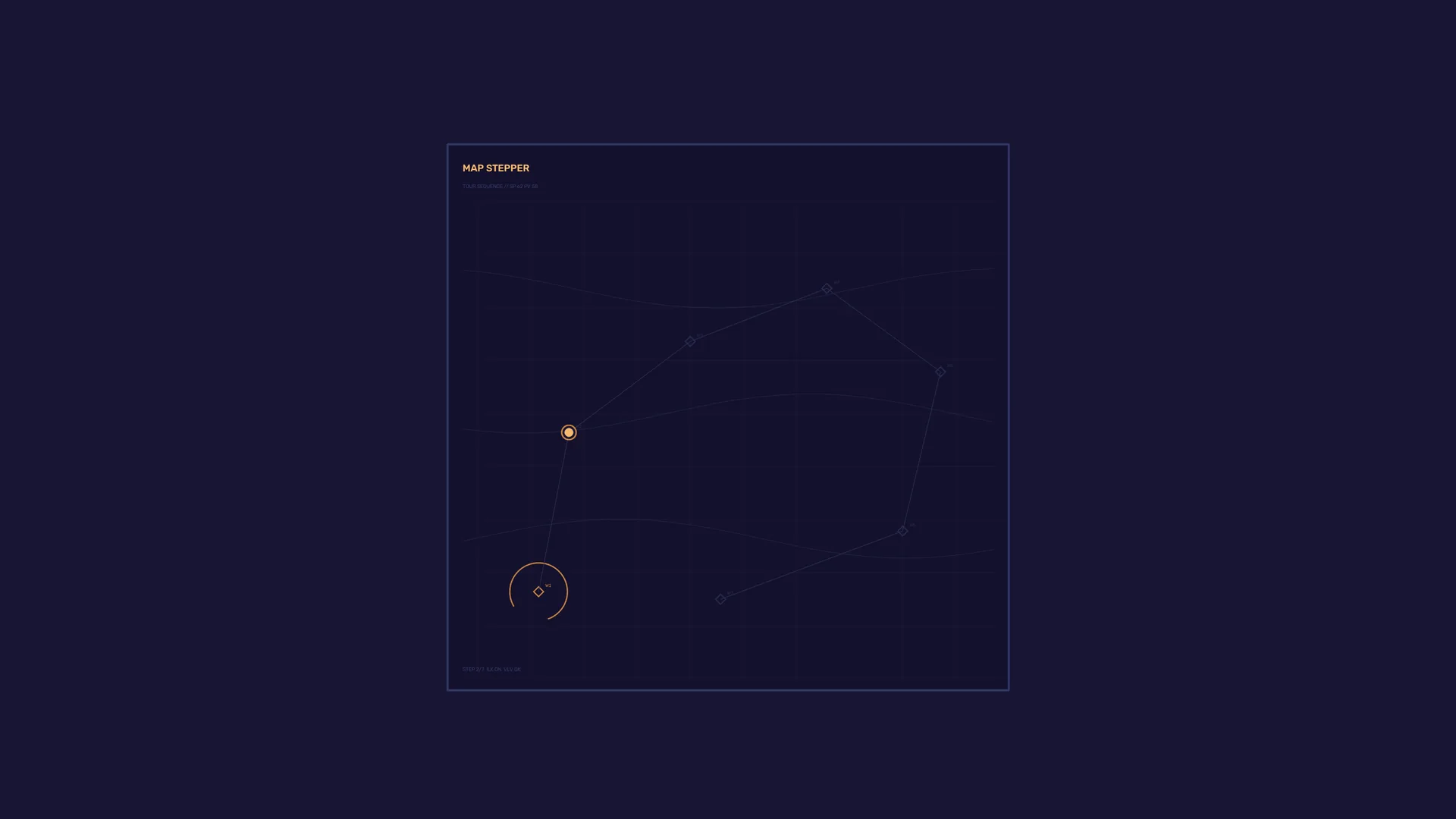 Dark navy coordinate map with orange markers — free 3840x2160 4K wallpaper image