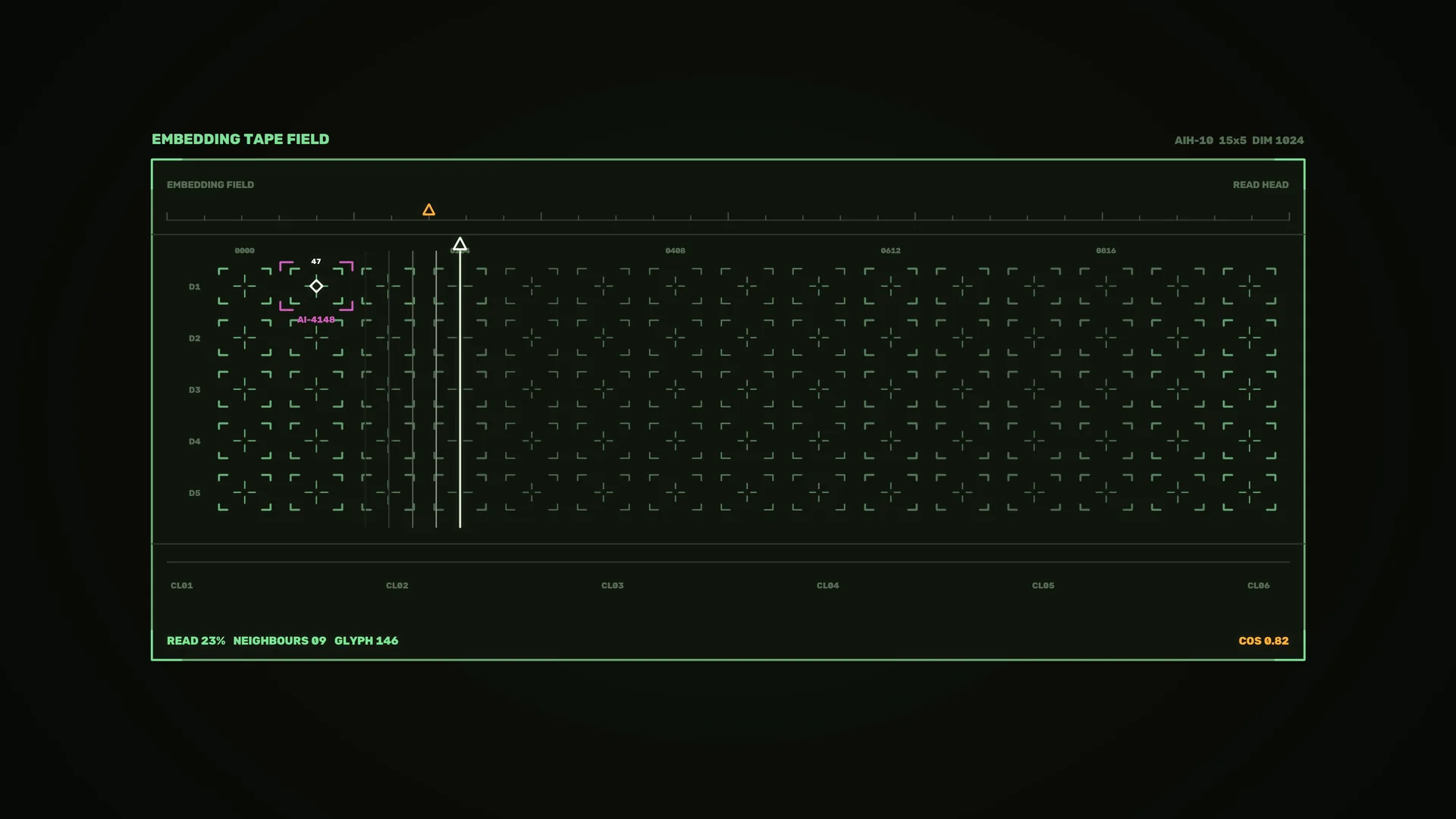 Green Embedding Tape Field Interface — free 3840x2160 4K wallpaper image