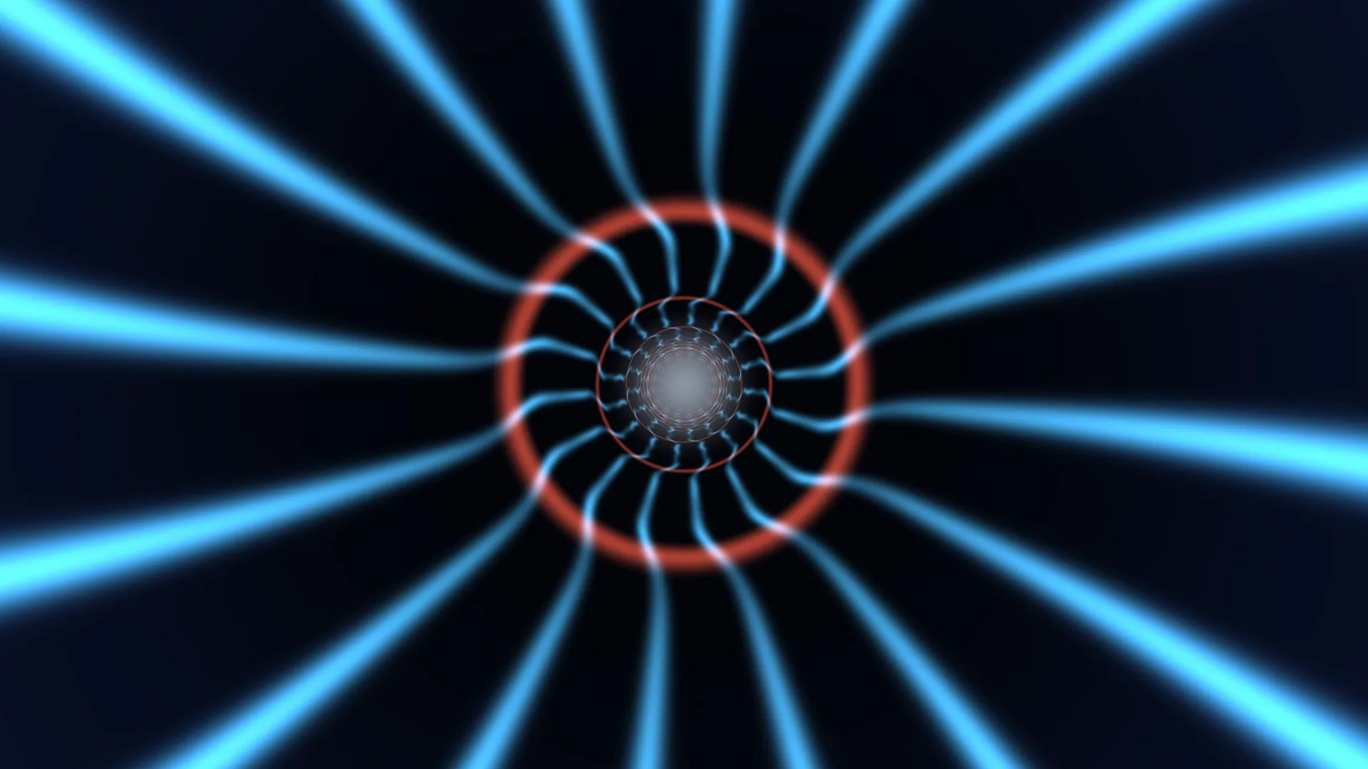Blue radial energy tunnel with concentric rings — free 3840x2160 4K wallpaper image