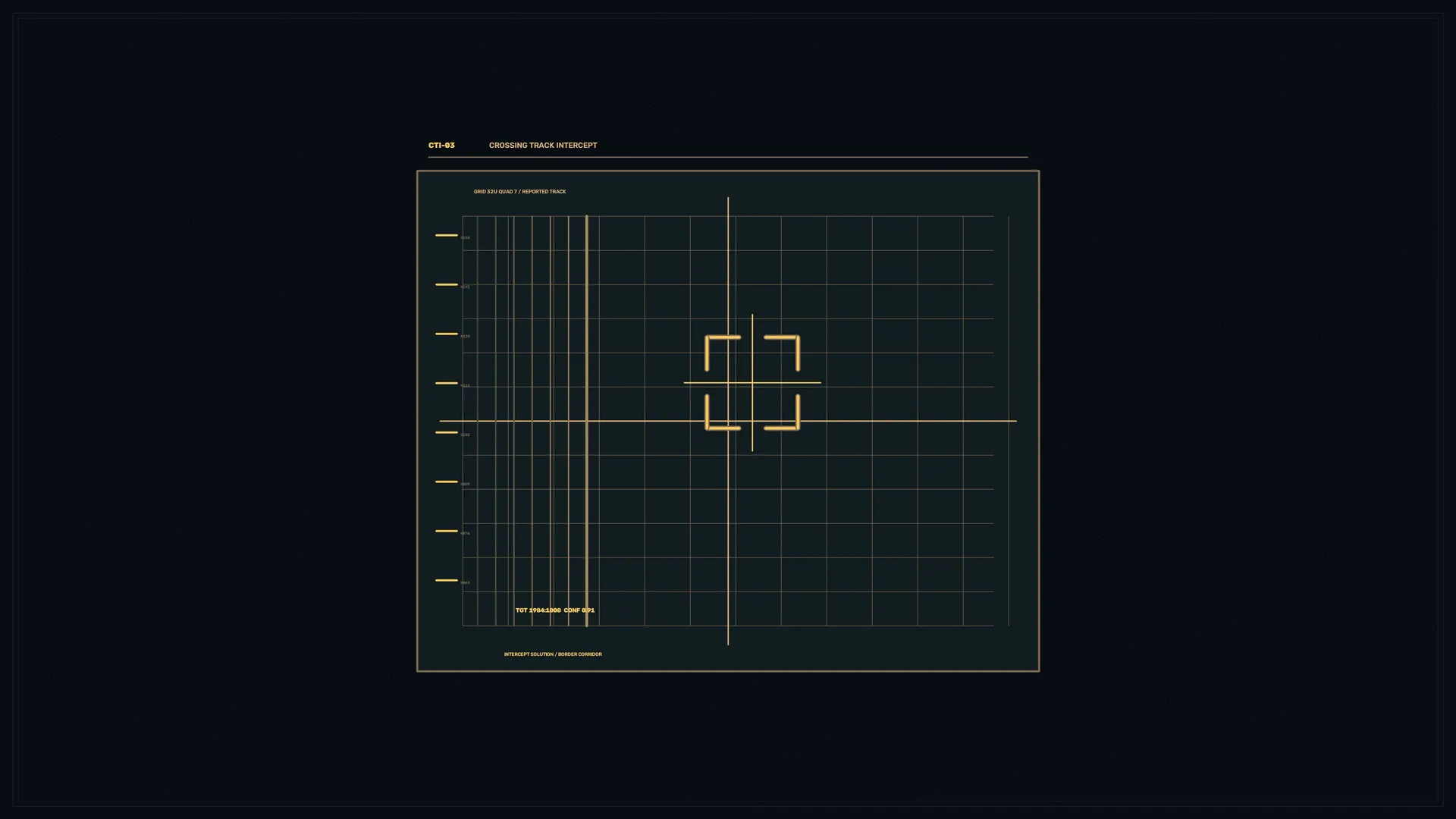 Amber Orbital Tracking Grid on a Dark Field — free 3840x2160 4K wallpaper image
