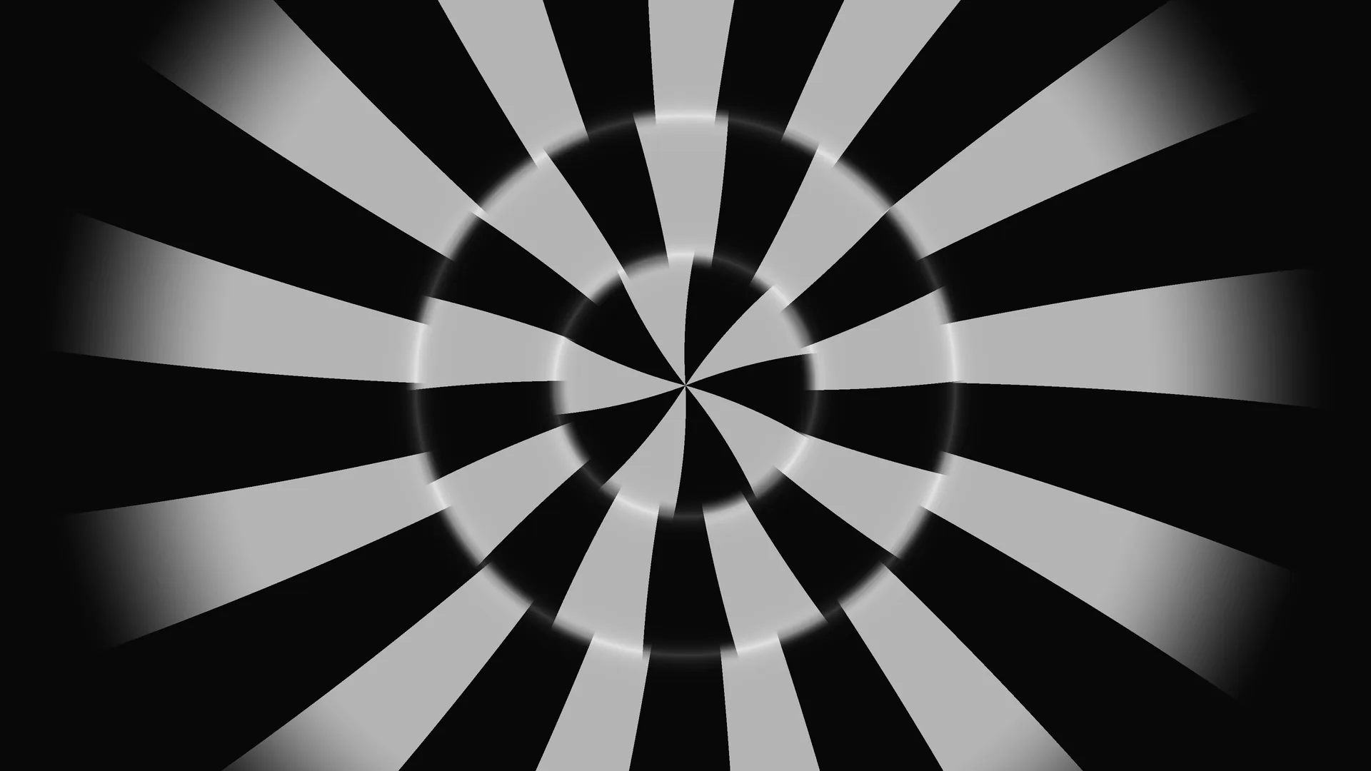 Monochrome radial beams with concentric rings — free 3840x2160 4K wallpaper image