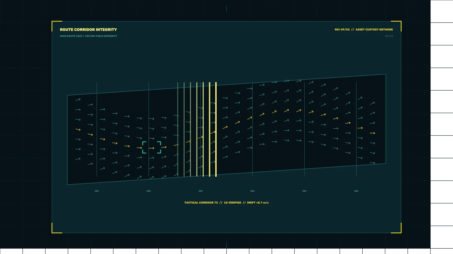 Route corridor vector field in teal and yellow — free 3840x2160 4K wallpaper image