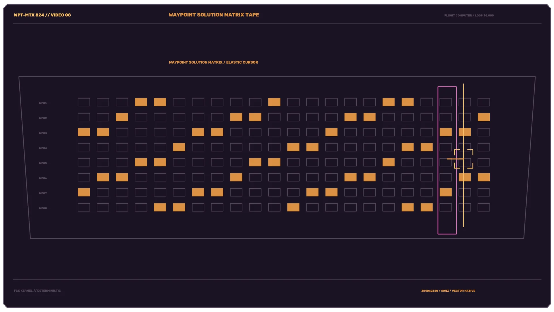 Amber waypoint matrix with geometric cursor — free 3840x2160 4K wallpaper image