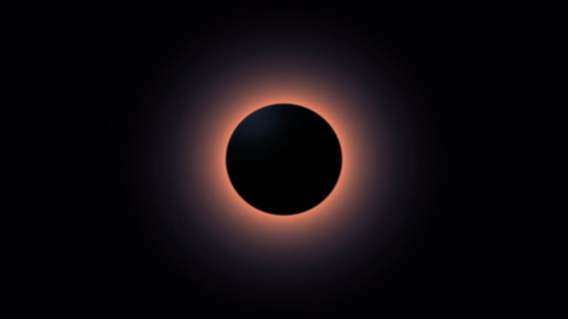 Black circle with a warm orange corona — free 3840x2160 4K wallpaper image