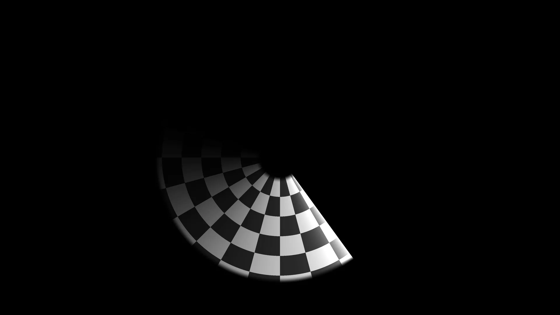 Monochrome checkerboard tunnel on black — free 3840x2160 4K wallpaper image