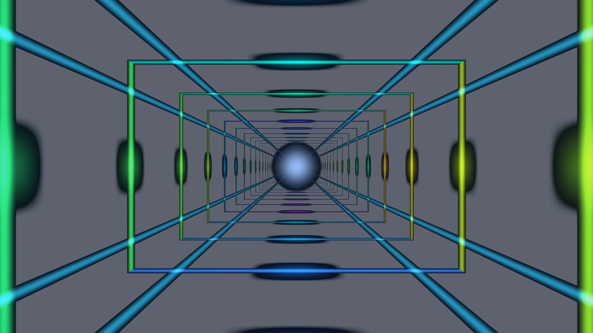Neon perspective tunnel with nested rectangles — free 3840x2160 4K wallpaper image