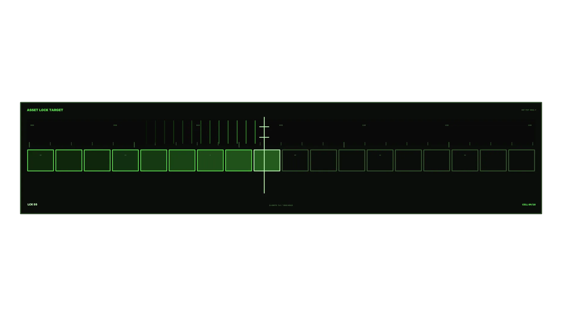 Green technical lock-target interface on black — free 3840x2160 4K wallpaper image