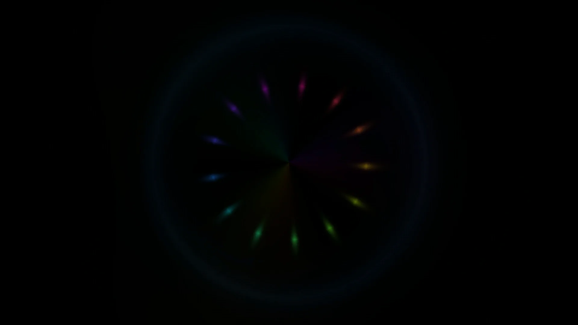 Radial spectrum with dim multicolour light rays — free 3840x2160 4K wallpaper image