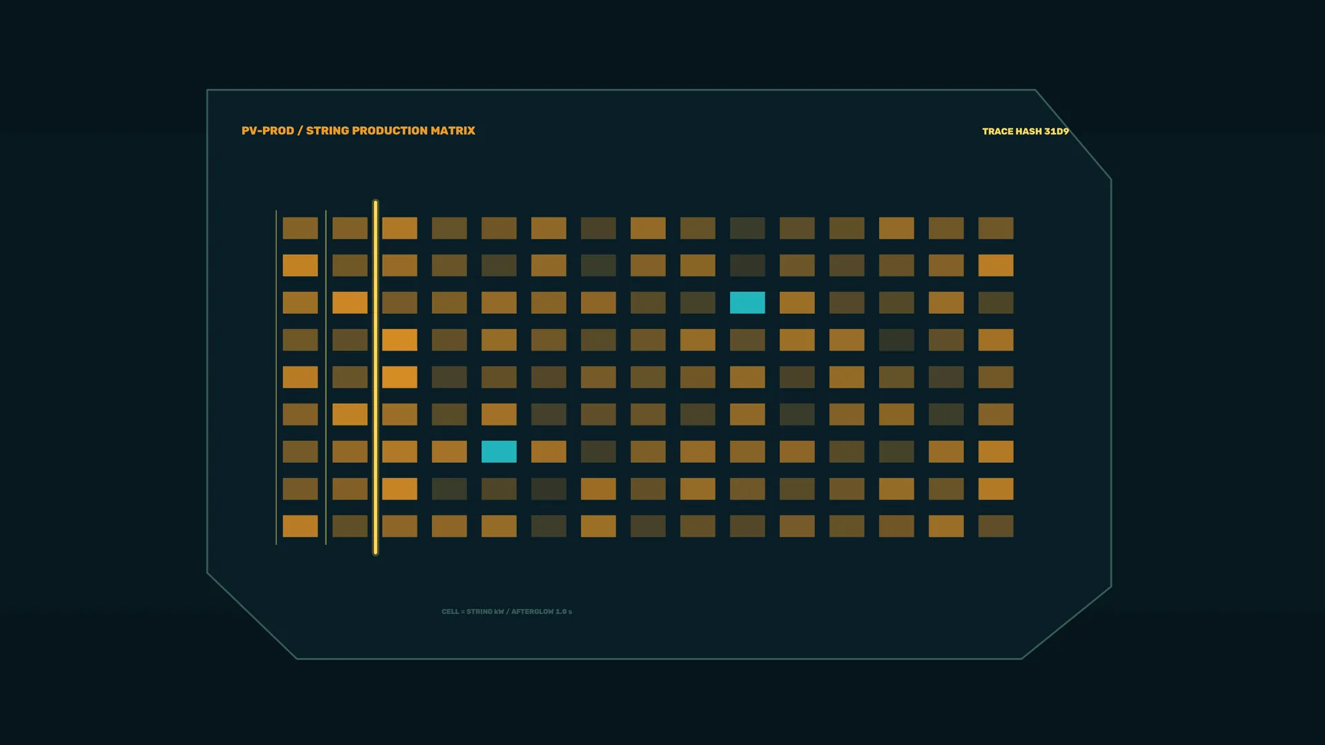 Amber matrix with cyan signal cells — free 3840x2160 4K wallpaper image