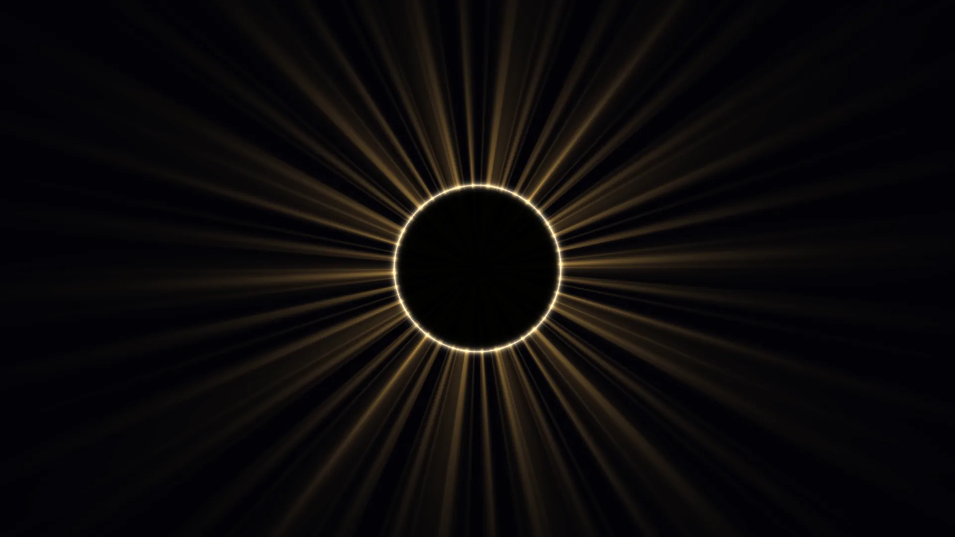 Golden radial beams around a dark central ring — free 3840x2160 4K wallpaper image