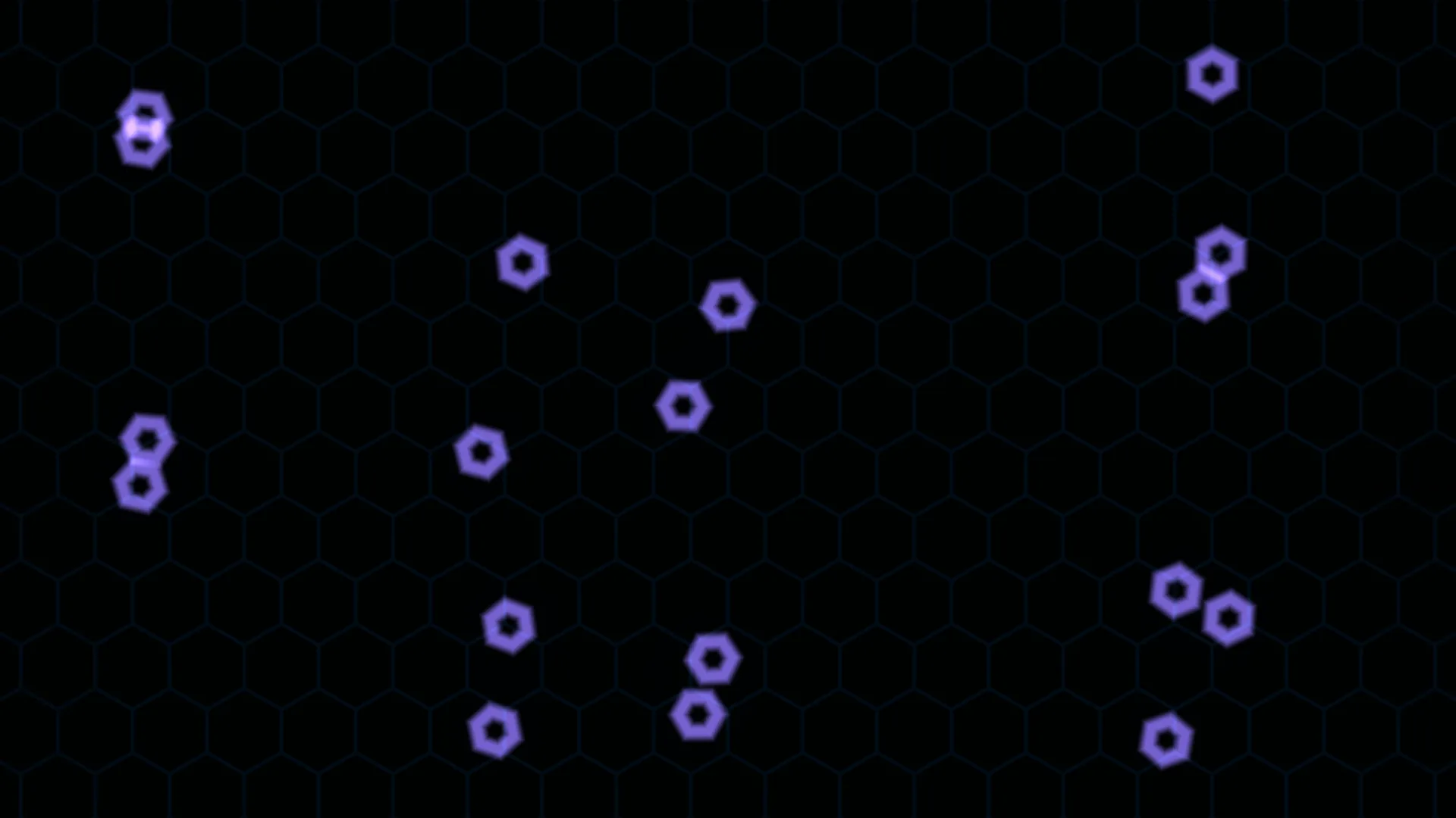 Purple hexagons on a dark honeycomb grid — free 3840x2160 4K wallpaper image