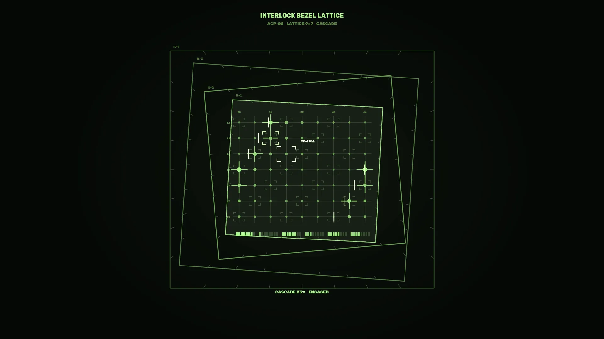 Interlocking green technical lattice on black — free 3840x2160 4K wallpaper image