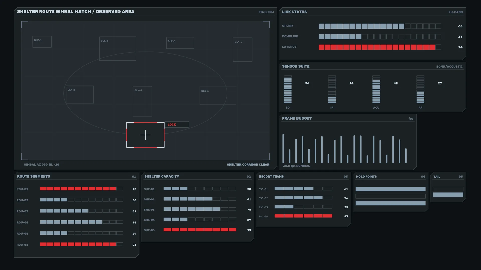 Dark shelter route tactical dashboard interface — free 3840x2160 4K wallpaper image