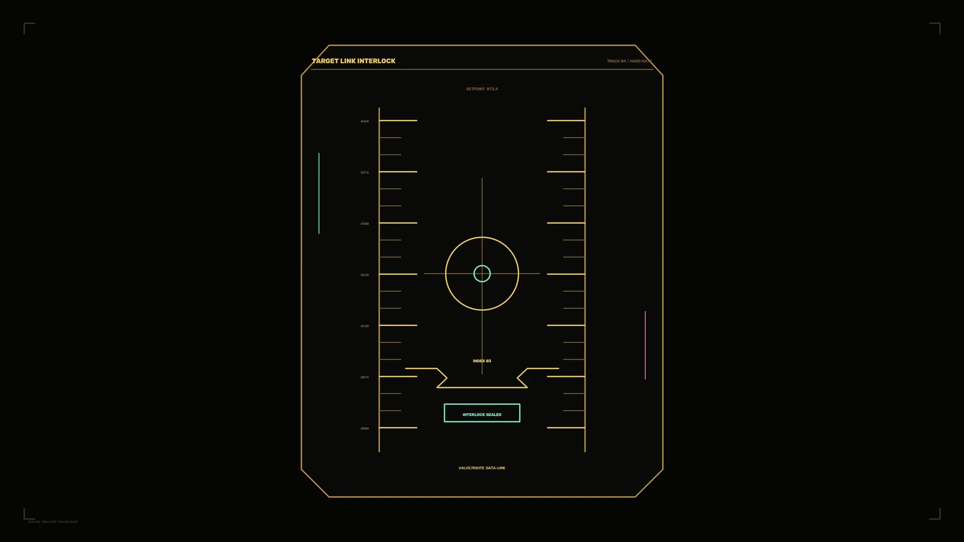 Amber and cyan targeting interface on black — free 3840x2160 4K wallpaper image