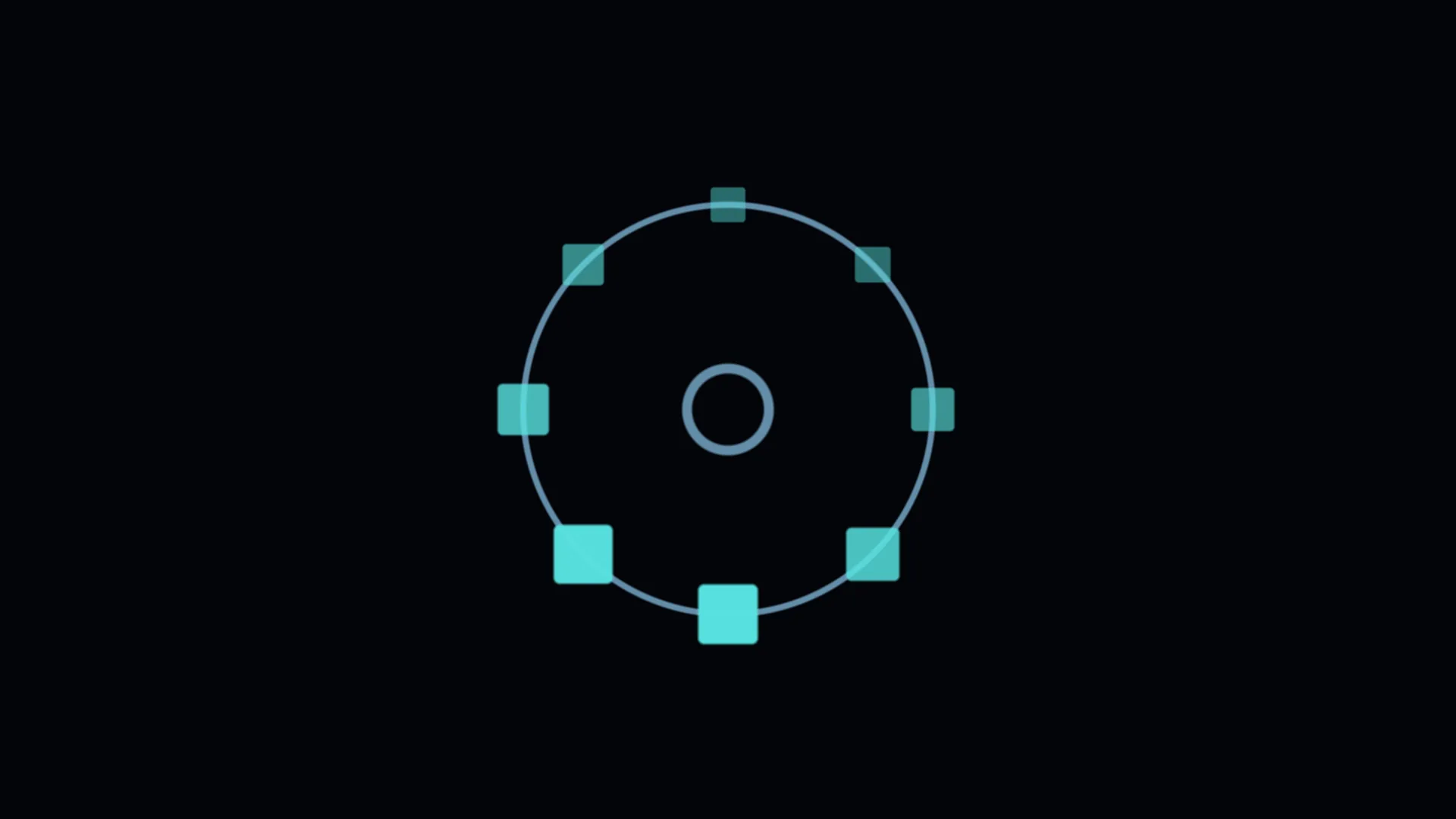 Cyan orbital ring with geometric markers — free 3840x2160 4K wallpaper image