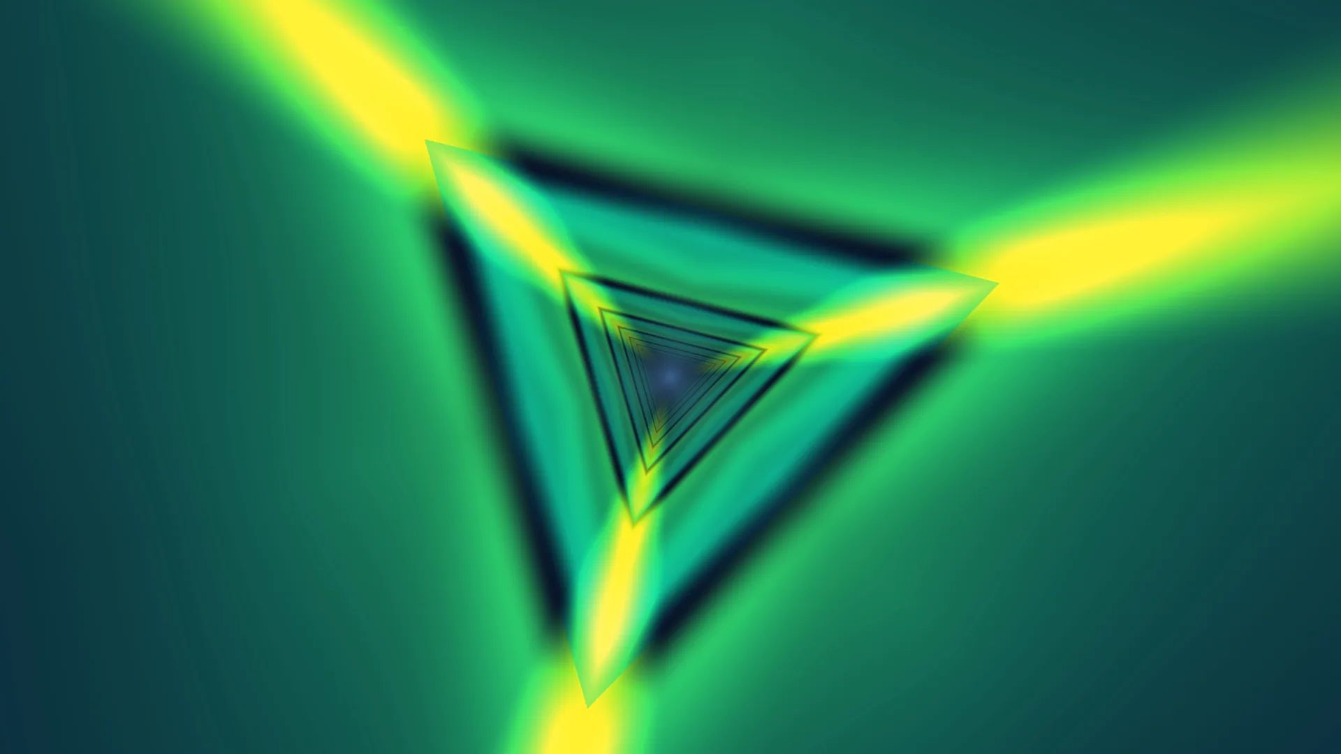 Neon Green Triangle Tunnel with Yellow Beams — free 3840x2160 4K wallpaper image