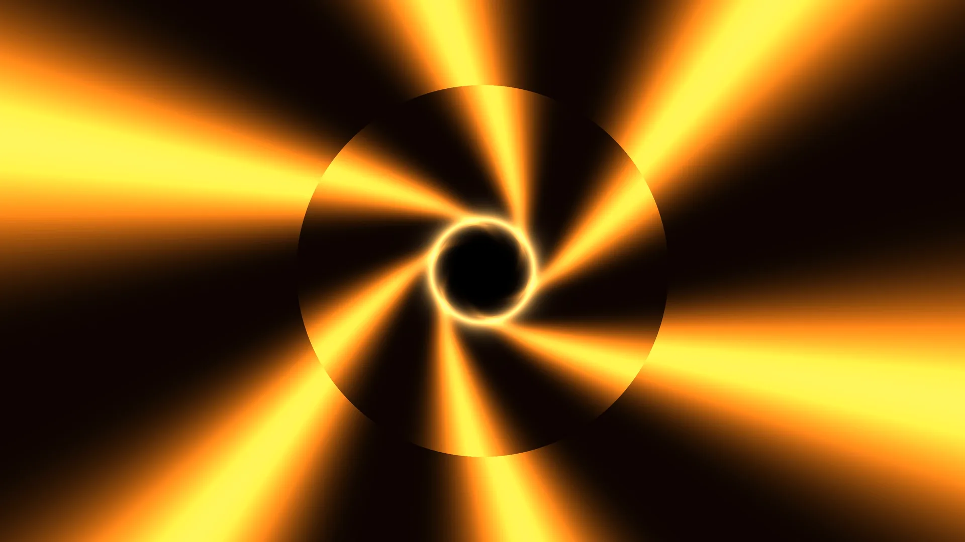 Golden radial beams around a dark central ring — free 3840x2160 4K wallpaper image