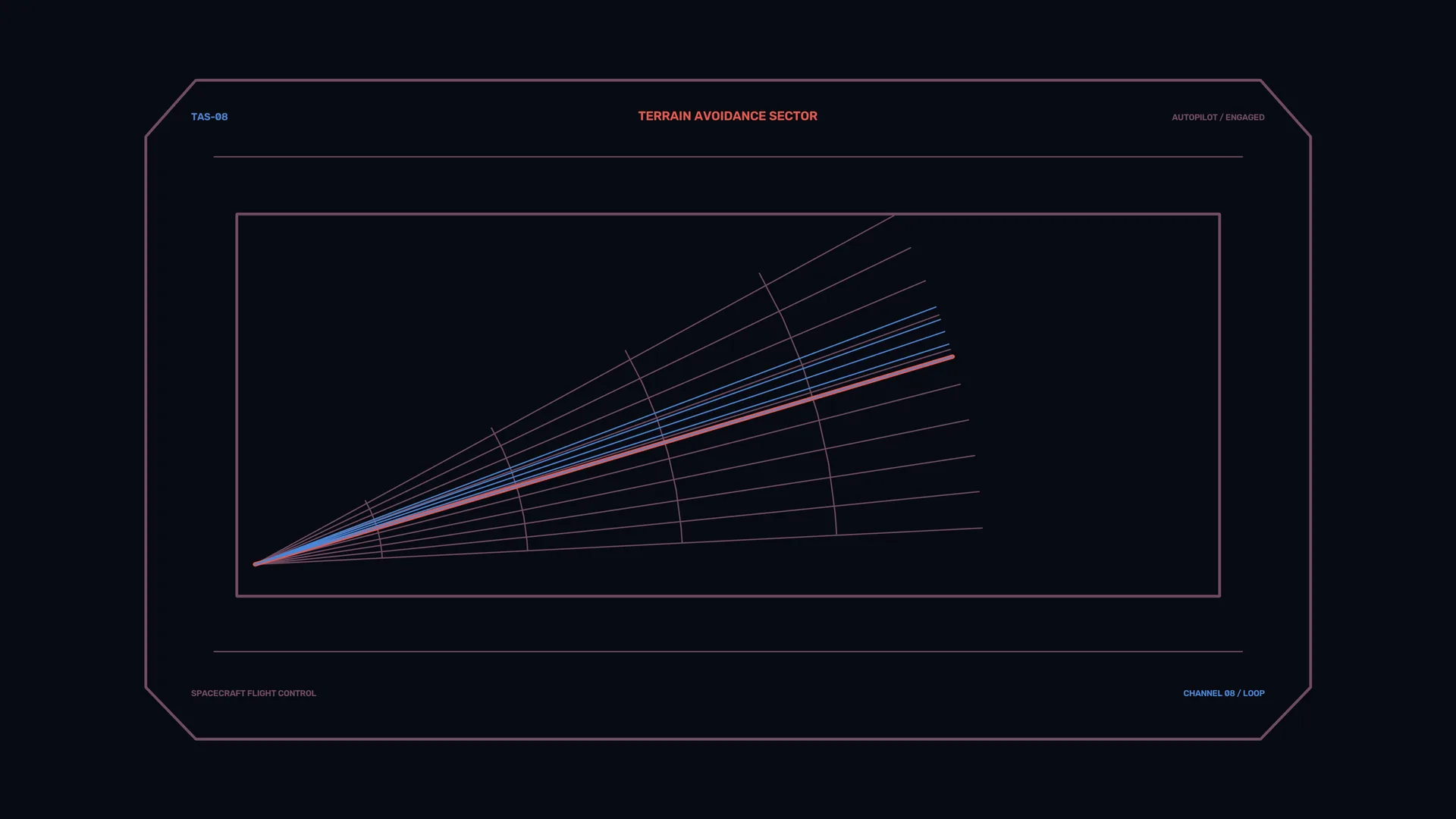 Terrain avoidance sector with orbital line geometry — free 3840x2160 4K wallpaper image