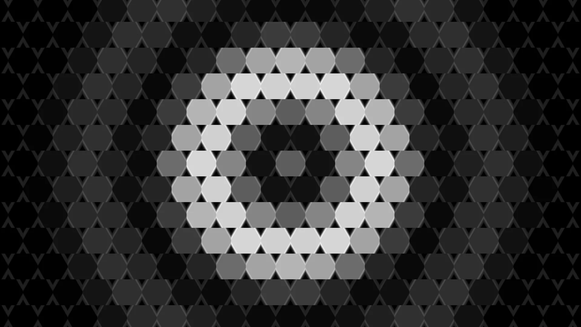 Monochrome hexagonal bands with central light gradient — free 3840x2160 4K wallpaper image