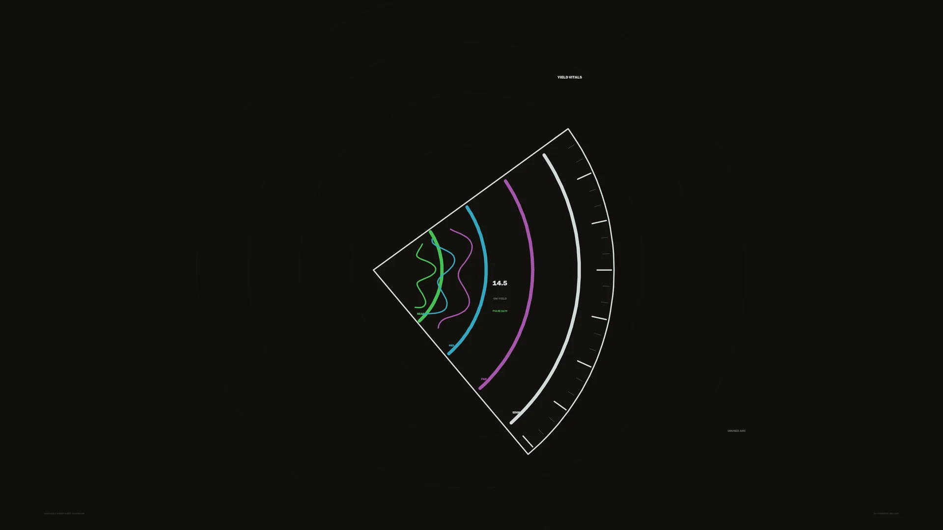 Dark radial health dashboard with coloured traces — free 3840x2160 4K wallpaper image