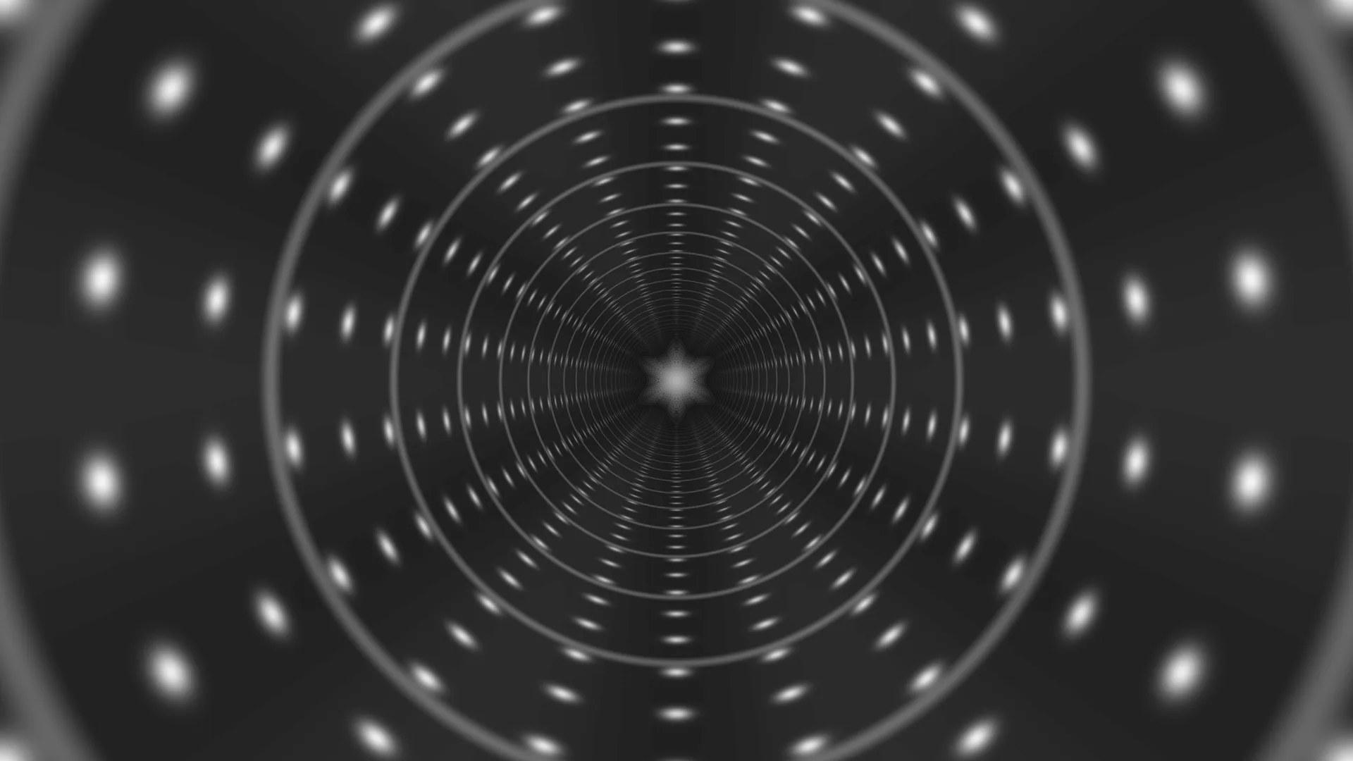Monochrome concentric tunnel with radial lights — free 3840x2160 4K wallpaper image