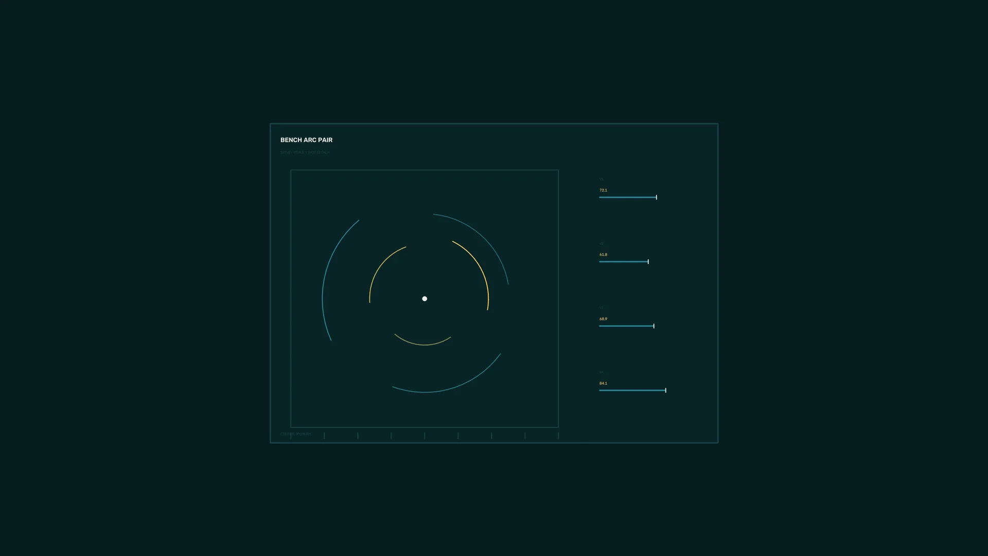 Dark teal radial interface with arc geometry — free 3840x2160 4K wallpaper image