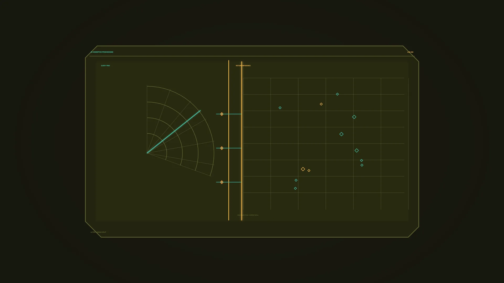 Cognitive processing radar and data grid — free 3840x2160 4K wallpaper image