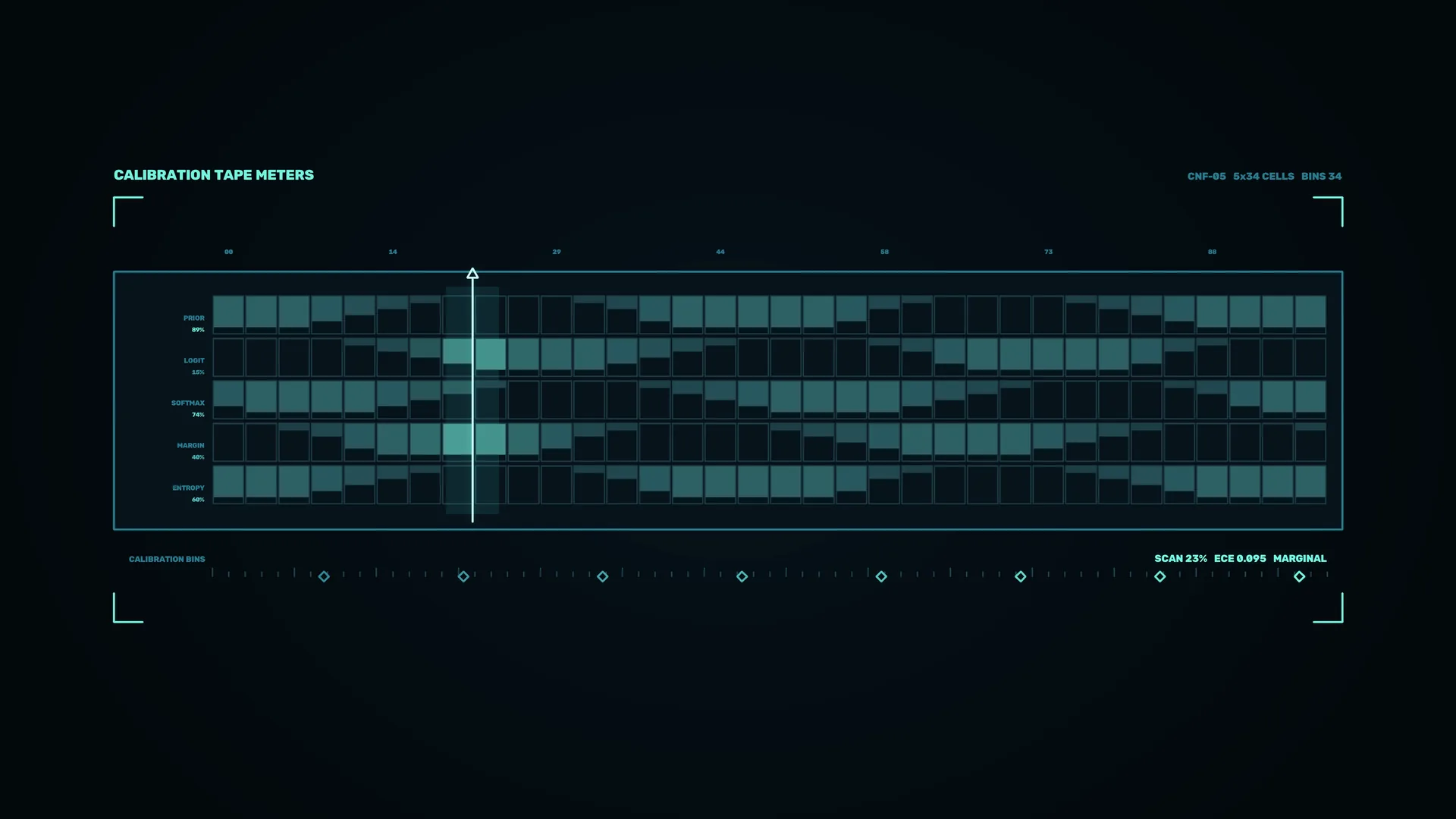 Teal calibration grid with scan markers — free 3840x2160 4K wallpaper image