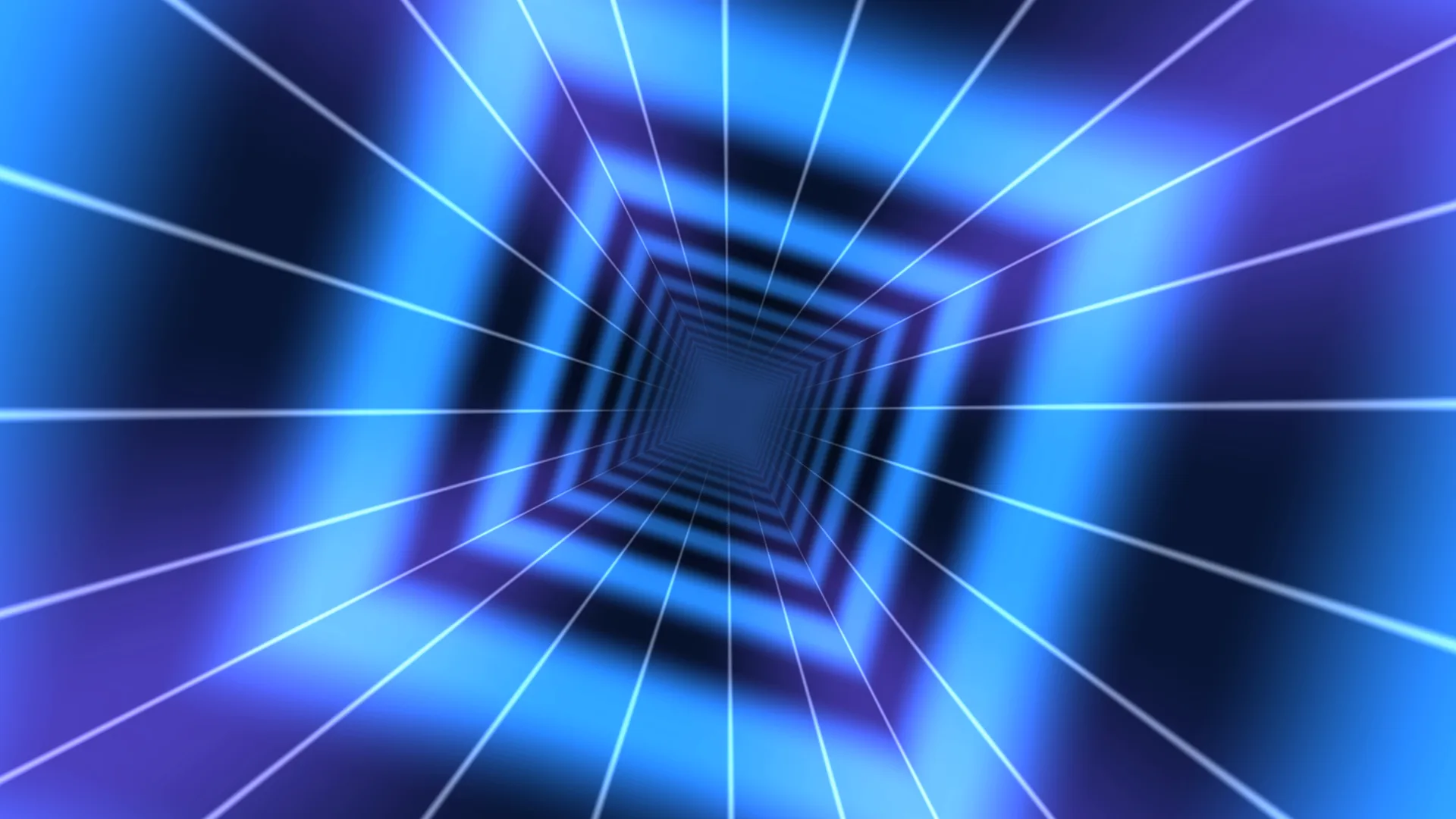 Blue geometric tunnel with converging light lines — free 3840x2160 4K wallpaper image