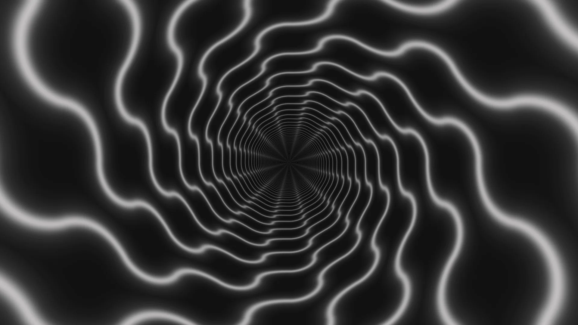 Concentric white wave rings on black — free 3840x2160 4K wallpaper image
