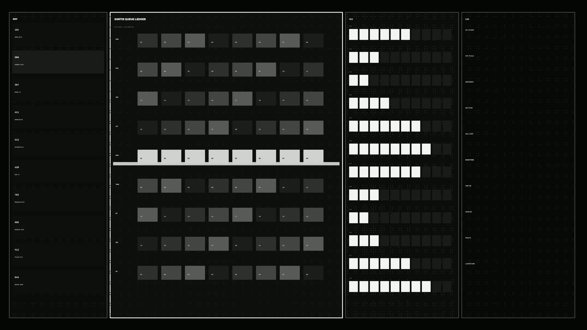 Monochrome Modular Operations Control Grid — free 3840x2160 4K wallpaper image