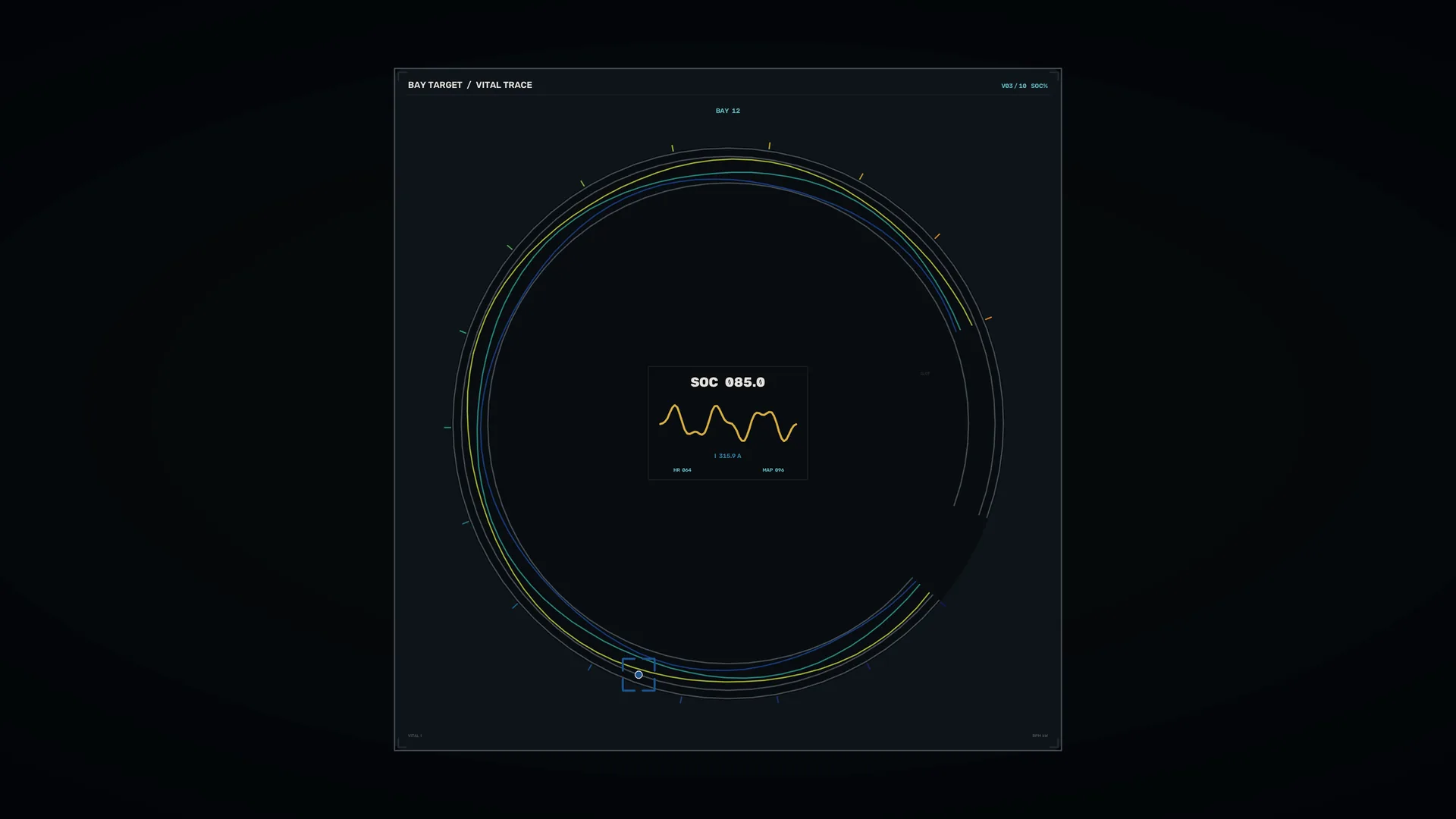 Circular vital trace interface in dark blue — free 3840x2160 4K wallpaper image