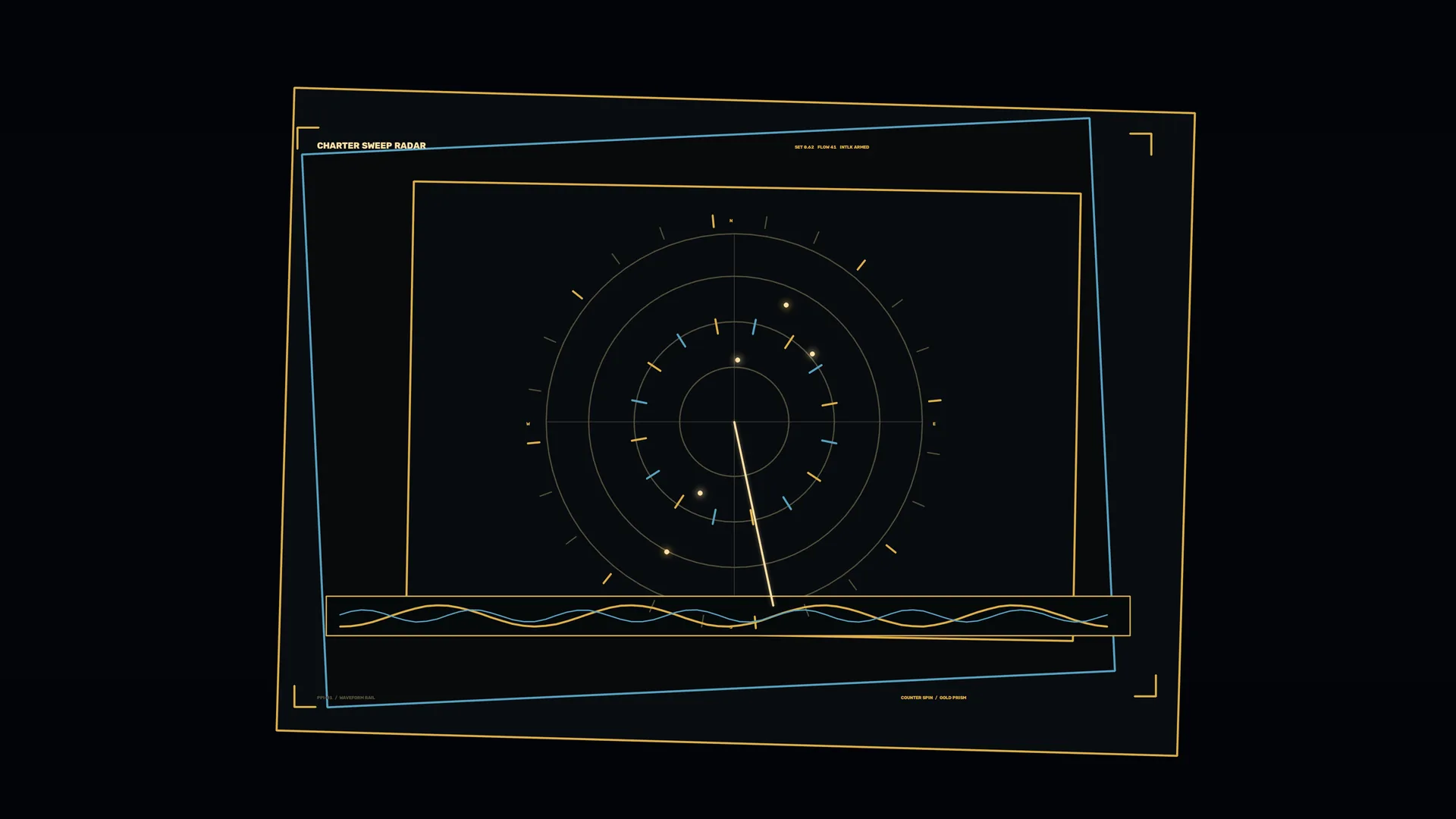 Geometric radar chart in gold and cyan lines — free 3840x2160 4K wallpaper image