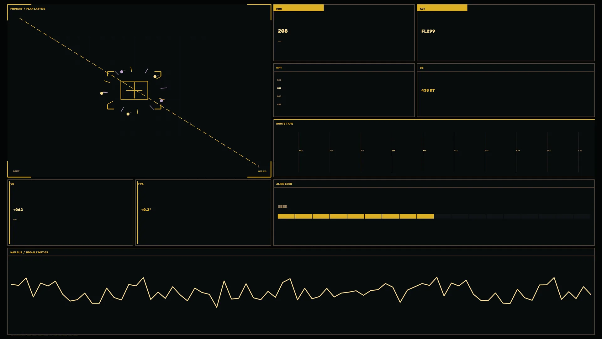 Amber Flight Telemetry Dashboard on Black — free 3840x2160 4K wallpaper image