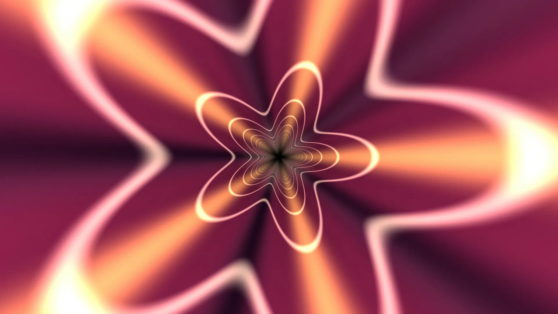 Radiating neon contours around a floral core — free 3840x2160 4K wallpaper image