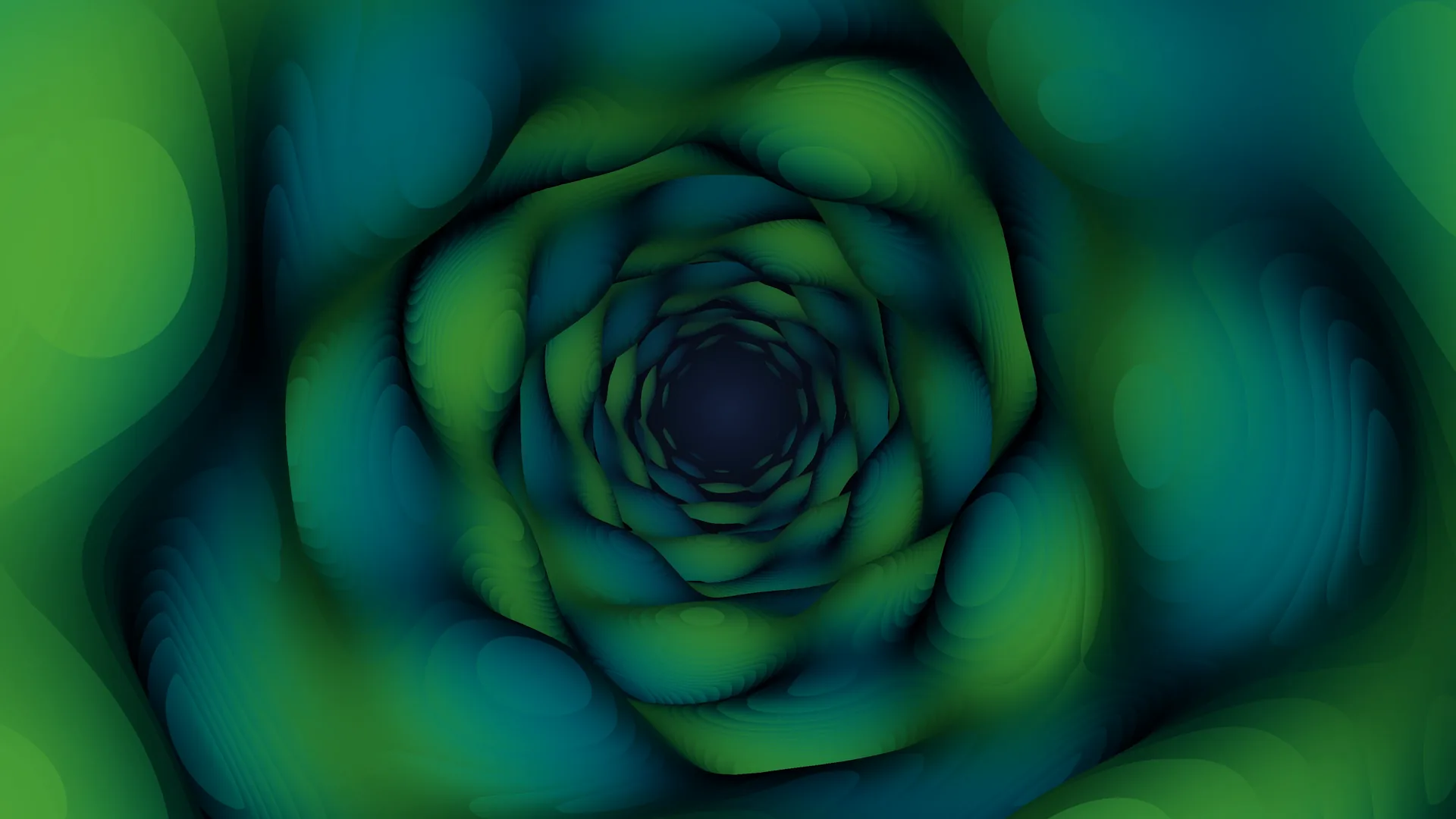 Emerald and teal concentric spiral geometry — free 3840x2160 4K wallpaper image