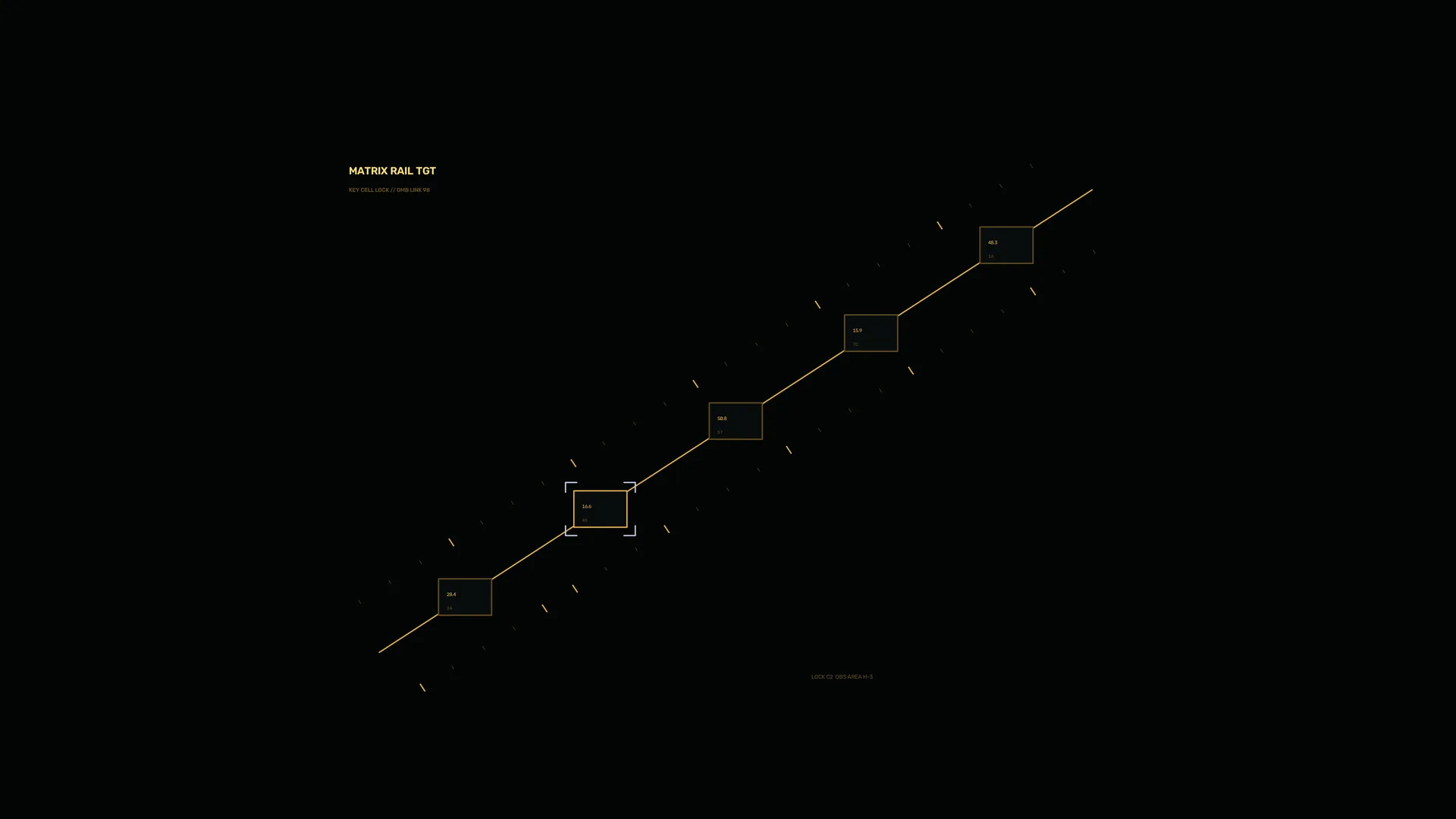 Amber diagonal matrix rail on black — free 3840x2160 4K wallpaper image