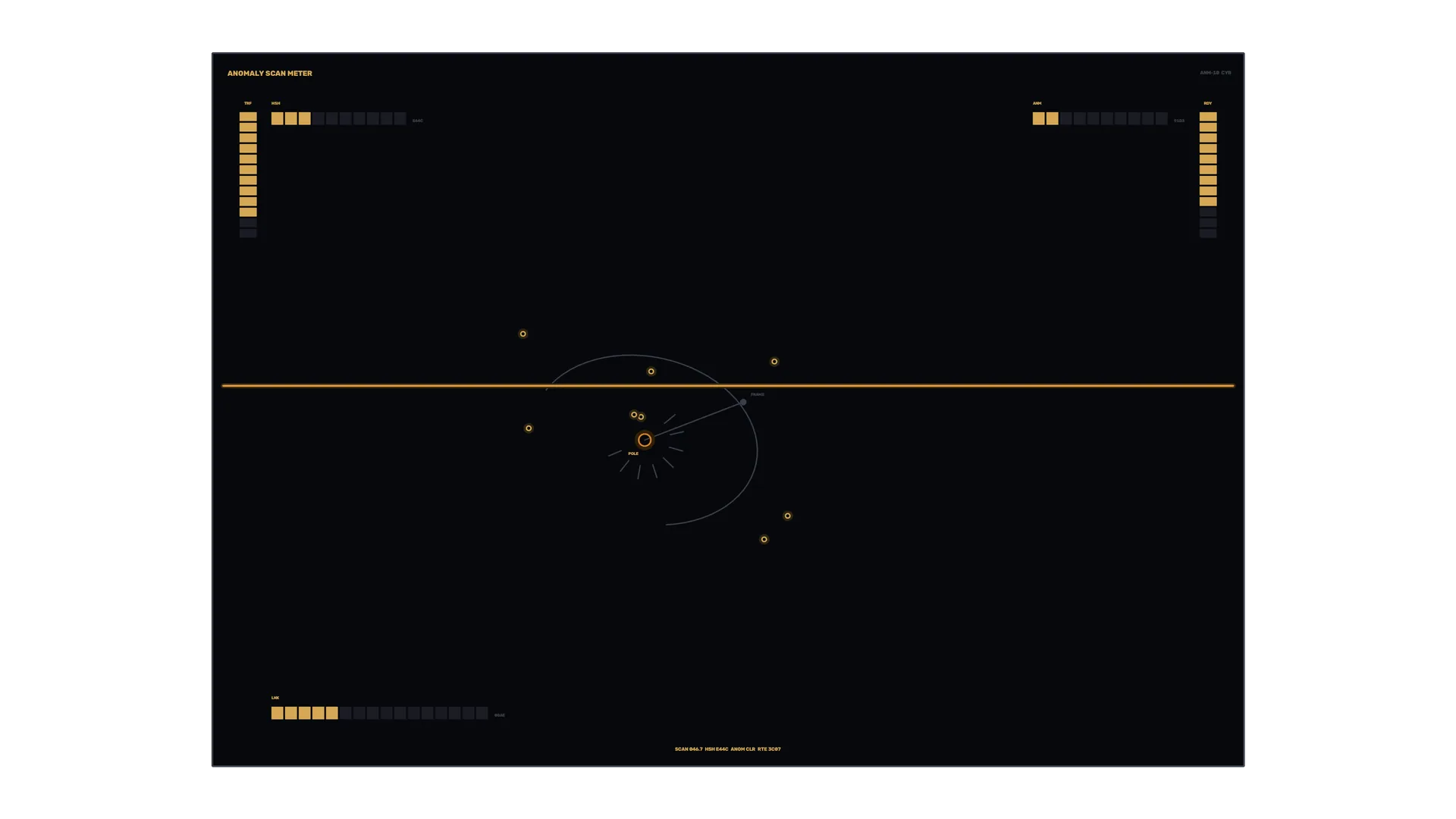 Dark anomaly scan with orbital geometry — free 3840x2160 4K wallpaper image