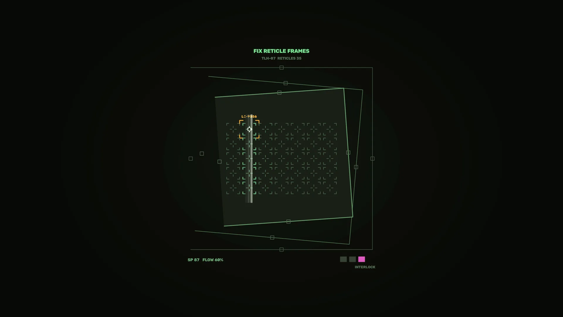 Neon green reticle calibration grid on black — free 3840x2160 4K wallpaper image