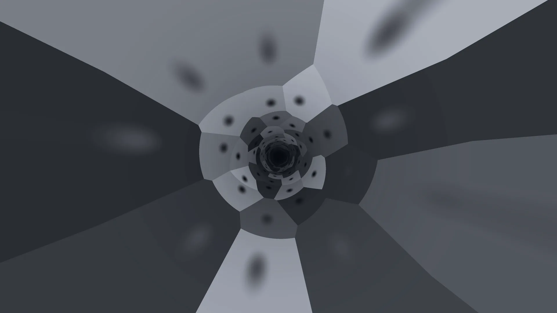 Monochrome radial tunnel with segmented geometry — free 3840x2160 4K wallpaper image