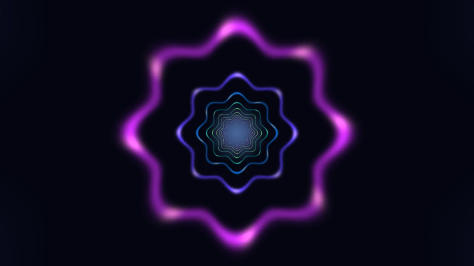 Neon concentric rosette on a dark field — free 3840x2160 4K wallpaper image