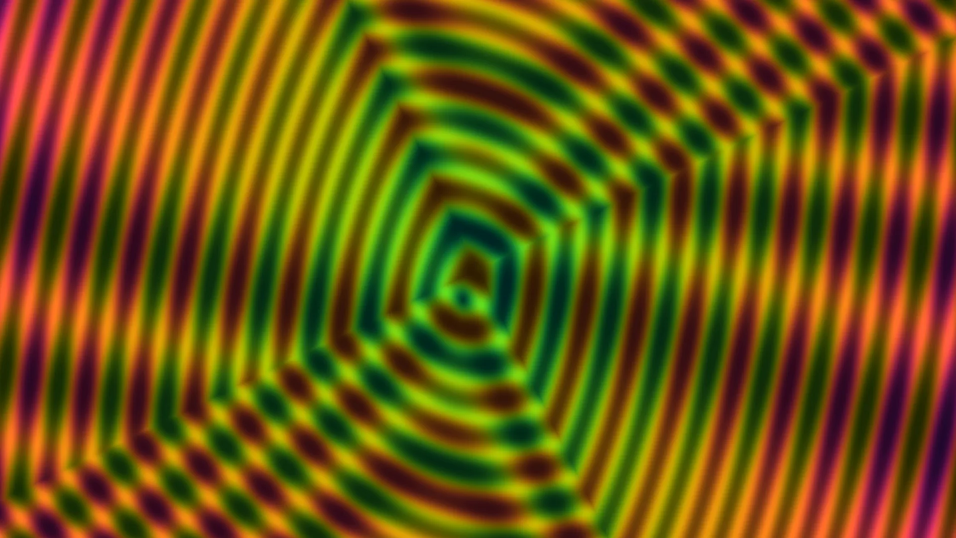 Concentric green and orange wave geometry — free 3840x2160 4K wallpaper image