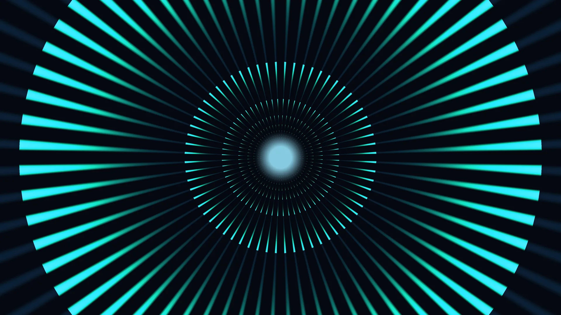 Concentric cyan radial light tunnel — free 3840x2160 4K wallpaper image